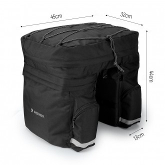 Wozinsky spacious bike bag 60 l for the trunk (rain cover included) black (WBB13BK)