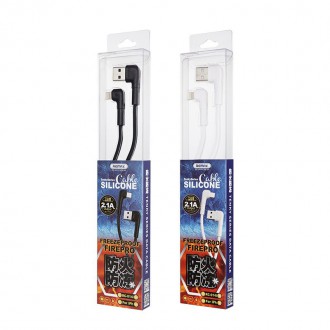 Remax USB - Lightning angled cable 2,1 A 1 m white (RC-014i white)