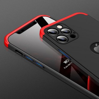 GKK 360 Protection Case Front and Back Case Full Body Cover iPhone 12 Pro Max black-red