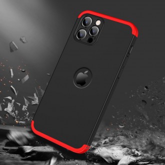 GKK 360 Protection Case Front and Back Case Full Body Cover iPhone 12 Pro Max black-red