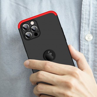 GKK 360 Protection Case Front and Back Case Full Body Cover iPhone 12 Pro Max black-red