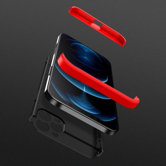 GKK 360 Protection Case Front and Back Case Full Body Cover iPhone 12 Pro Max black-red