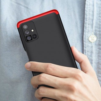 GKK 360 Protection Case Front and Back Case Full Body Cover Samsung Galaxy M51 black-red