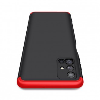 GKK 360 Protection Case Front and Back Case Full Body Cover Samsung Galaxy M51 black-red