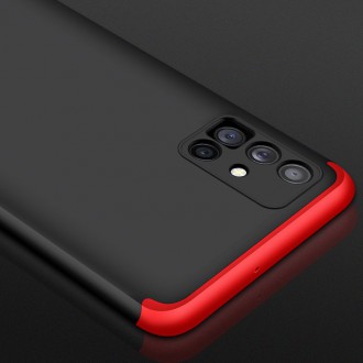 GKK 360 Protection Case Front and Back Case Full Body Cover Samsung Galaxy M51 black-red