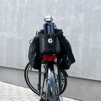 Wozinsky bike carrier bag with 9l shoulder strap (rain cover included) black (WBB22BK)