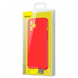 Pouzdro Baseus s tekutým silikagelem Flexibilní gelový kryt iPhone 12 Pro Max Red (WIAPIPH67N-YT09)