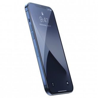 Baseus 2x Tempered glass 0.25 mm with a frame for the entire screen iPhone 12 Pro / iPhone 12 Black (SGAPIPH61P-KC01)