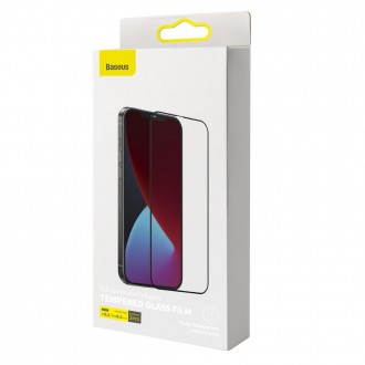 Baseus 2x Tempered glass 0.25 mm with a frame for the entire screen iPhone 12 Pro / iPhone 12 Black (SGAPIPH61P-KC01)