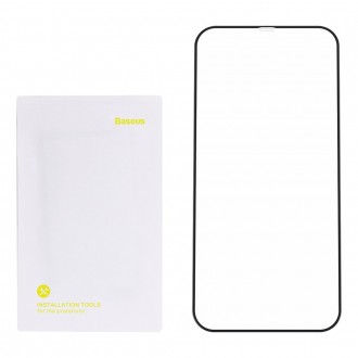 Baseus 2x Tempered glass 0.25 mm with a frame for the entire screen iPhone 12 Pro / iPhone 12 Black (SGAPIPH61P-KC01)