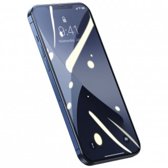 Baseus 2x Tempered glass 0.25 mm with a frame for the entire screen iPhone 12 Pro / iPhone 12 Black (SGAPIPH61P-KC01)