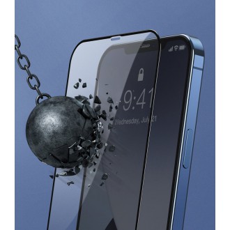 Baseus 2x Tempered glass 0.25 mm with a frame for the entire screen iPhone 12 Pro / iPhone 12 Black (SGAPIPH61P-KC01)