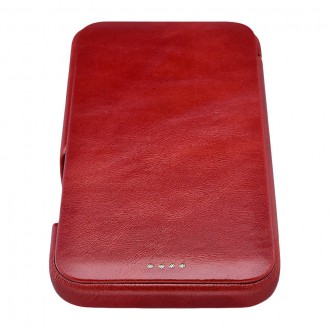 iCarer Curved Edge Vintage Folio Leather Case iPhone 12 Pro Max Red (RIX1202 red)