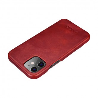 iCarer Curved Edge Vintage Folio Leather Case iPhone 12 Pro Max Red (RIX1202 red)