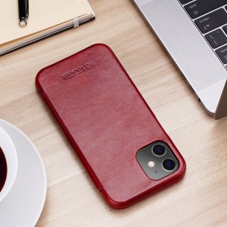 iCarer Curved Edge Vintage Folio Leather Case iPhone 12 Pro Max Red (RIX1202 red)
