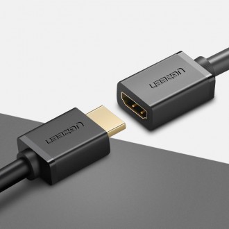 Ugreen cable cord adapter plug HDMI extension cable (female) - HDMI (male) 4K 10.2 Gbps 340 Mhz audio ethernet 0.5 m black (HD107 10140)