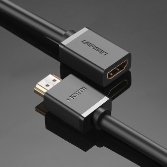 Ugreen cable cord adapter plug HDMI extension cable (female) - HDMI (male) 4K 10.2 Gbps 340 Mhz audio ethernet 0.5 m black (HD107 10140)