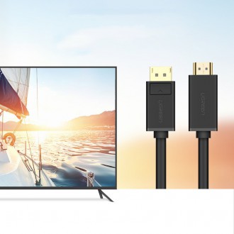 Ugreen unidirectional DisplayPort to HDMI Cable 4K 30Hz 32 AWG 2m Black (DP101 10202)