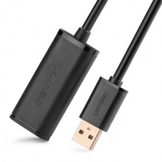 Ugreen active cable USB 2.0 extension cable 480 Mbps 10 m black (US121 10321)