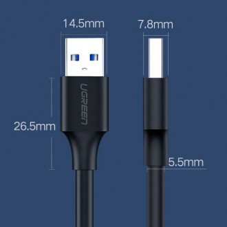 Ugreen cable USB - USB cable (male - USB 3.2 Gen 1) 1 m black (US128 10370)