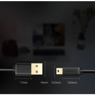 [RETURNED ITEM] Ugreen cable USB - mini USB 480 Mbps cable 1.5 m black (US132 10385)