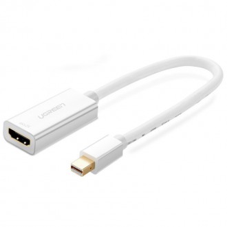 Ugreen adapter cable FHD (1080p) HDMI (female) - Mini DisplayPort (male - Thunderbolt 2.0) white (MD112 10460)