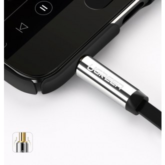 Ugreen flat angled cable AUX audio cable 3.5 mm mini jack 0.5 m black (AV119 10596)