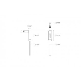 Ugreen flat angled cable AUX audio cable 3.5 mm mini jack 0.5 m black (AV119 10596)