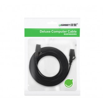 Ugreen Flat Cable Internet Network Cable Ethernet Patchcord RJ45 Cat 7 STP LAN 10 Gbps 10m Black (NW106 11265)