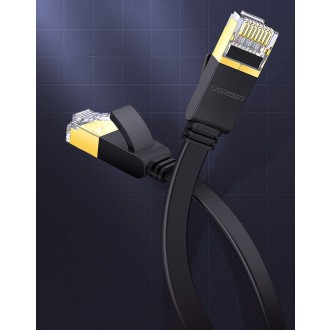 Ugreen Flat Cable Internet Network Cable Ethernet Patchcord RJ45 Cat 7 STP LAN 10 Gbps 10m Black (NW106 11265)