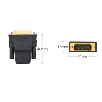 Ugreen HDMI adapter (female) - DVI 24 + 1 (male) FHD 60 Hz black (20124)