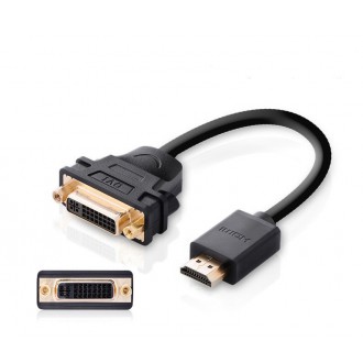 Ugreen cable cable adapter adapter DVI 24 + 5 pin (female) - HDMI (male) 22 cm black (20136)