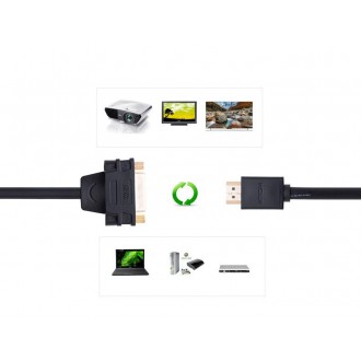 Ugreen cable cable adapter adapter DVI 24 + 5 pin (female) - HDMI (male) 22 cm black (20136)