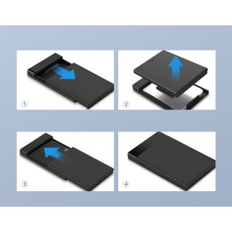 Ugreen bay for HDD SSD disk housing 2.5 ´´ SATA USB 3.2 Gen 1 (5 Gbps) micro USB SuperSpeed + 0.5 m cable black (US221 30848)