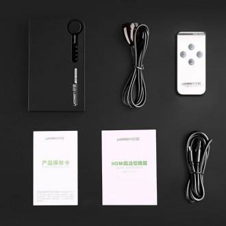 Ugreen switch splitter splitter switch HDMI - 3x HDMI 3D 4K 7.5 Gbps 36 bit per channel black (40234)