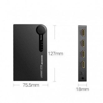 Ugreen switch splitter splitter switch HDMI - 3x HDMI 3D 4K 7.5 Gbps 36 bit per channel black (40234)