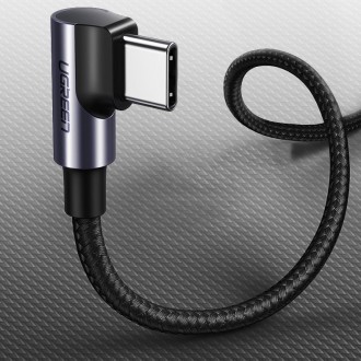 Ugreen angle cable USB Type C - USB Type C Power Delivery 60 W 20 V 3 A 1 m black-gray cable (US255 50123)