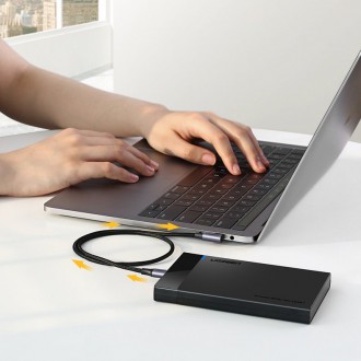 Ugreen angle cable USB Type C - USB Type C Power Delivery 60 W 20 V 3 A 1 m black-gray cable (US255 50123)