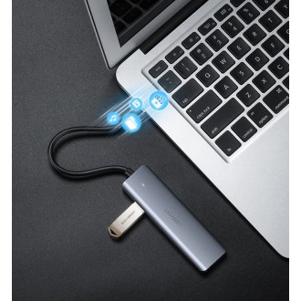 Ugreen USB HUB – 4x USB 3.2 Gen 1 s micro USB napájecím portem šedý (CM219 50985)