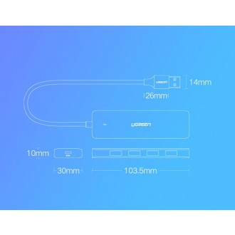 Ugreen USB HUB – 4x USB 3.2 Gen 1 s micro USB napájecím portem šedý (CM219 50985)