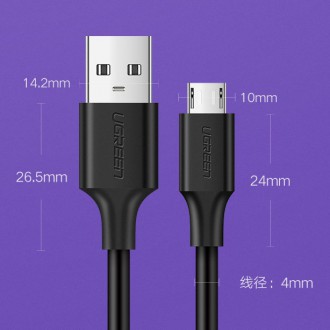 Ugreen cable USB - micro USB cable 2.4 A 480 Mbps 1.5 m black (US289 60137)
