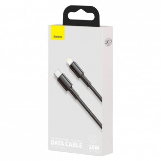 Baseus USB Type C - Lightning kabel rychlé nabíjení Napájení 20 W 1 m černý (CATLGD-01)