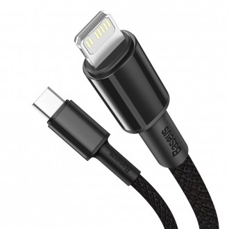 Baseus USB Type C - Lightning kabel rychlé nabíjení Napájení 20 W 2 m černá (CATLGD-A01)