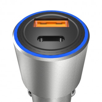 [RETURNED ITEM] Dudao USB / USB Car Charger Type C Power Delivery Quick Charge 22.5 W Gray (R4PQ)