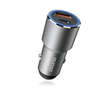 [RETURNED ITEM] Dudao USB / USB Car Charger Type C Power Delivery Quick Charge 22.5 W Gray (R4PQ)