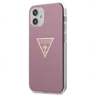 Guess GUHCP12SPCUMPTPI iPhone 12 mini 5,4&quot; růžové/růžové pevné pouzdro Metallic Collection