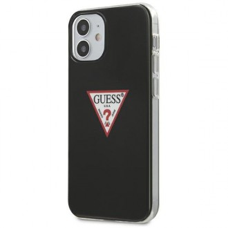 Guess GUHCP12SPCUCTLBK iPhone 12 mini 5,4&quot; černo/černé pevné pouzdro Triangle Collection
