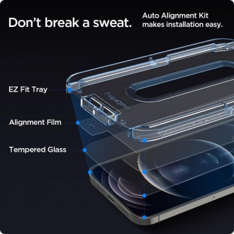 Tvrzené sklo Spigen GLAS.TR &quot;EZ FIT&quot; 2BAL IPHONE 12/12 PRO