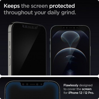 Tvrzené sklo Spigen GLAS.TR &quot;EZ FIT&quot; 2BAL IPHONE 12/12 PRO
