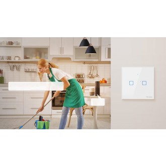Sonoff T3EU3C-TX three-channel touch Wi-Fi wireless wall smart switches RF 433 MHz black (IM190314020)